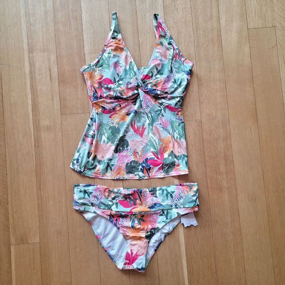 SUNSETS Serendipity Forever Tankini 38DD Unforgettable Bottom 16 Tropical Floral